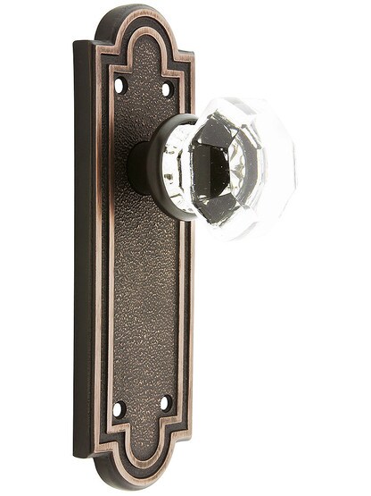 Belmont Plate Set With Old Town Crystal Door Knobs Oil-Rubbed Bronze.